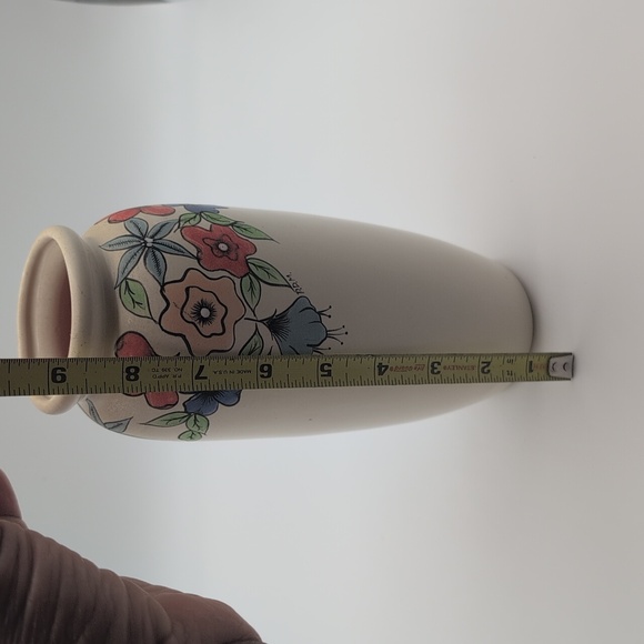 Floral Ceramic Vase with Colorful Design - Picture 9 of 10